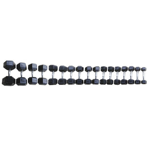 Set coppie manubri esagonali gommati da 2,5 a 25 kg