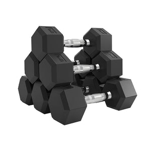 Set coppie manubri esagonali gommati da 2,5 a 25 kg
